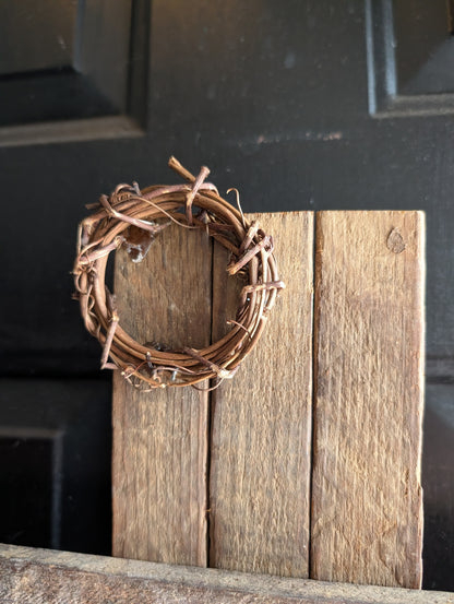 Amish Made Wooden "He is risen" Cross Decor | Wood Lathe Cross | Rustic Farmhouse Christian Home Decor | White or Natural Wood