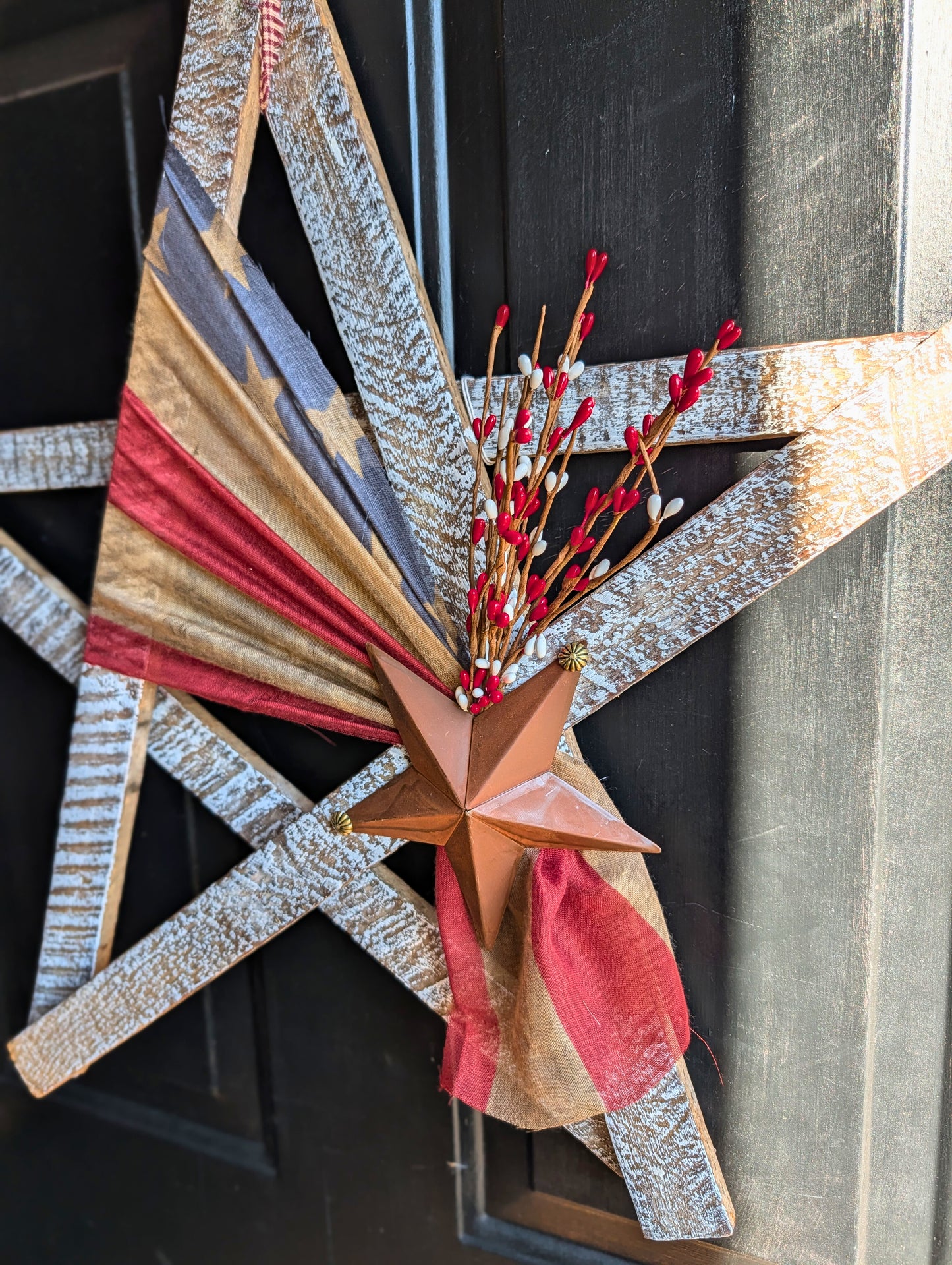 Handcrafted Amish Wooden Barn Star | Americana Patriotic Farmhouse Wall Decor