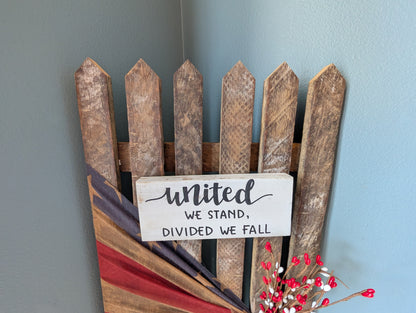 Amish made Patriotic Wooden Fence Sign | Rustic Farmhouse Decor | Summer Home Accent