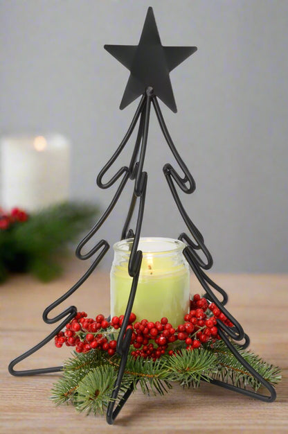 Black Wrought Iron Metal Christmas Tree - 3 Sizes - Amish Handmade