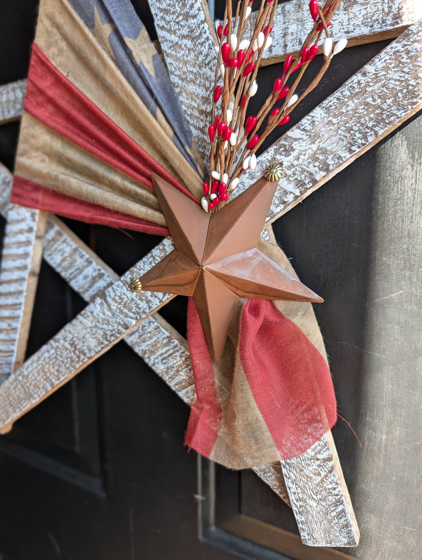 Handcrafted Amish Wooden Barn Star | Americana Patriotic Farmhouse Wall Decor