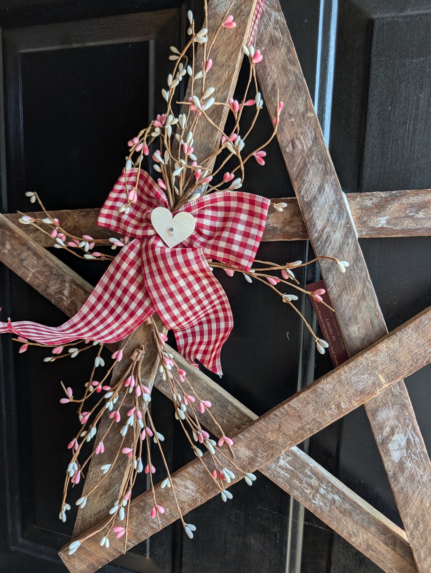 Handmade Wooden Star – Rustic Valentine's Day Farmhouse Decor, 24"