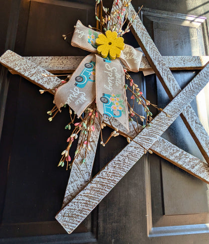 Rustic Wooden Star Door Hanger, Spring & Easter Farmhouse Decor