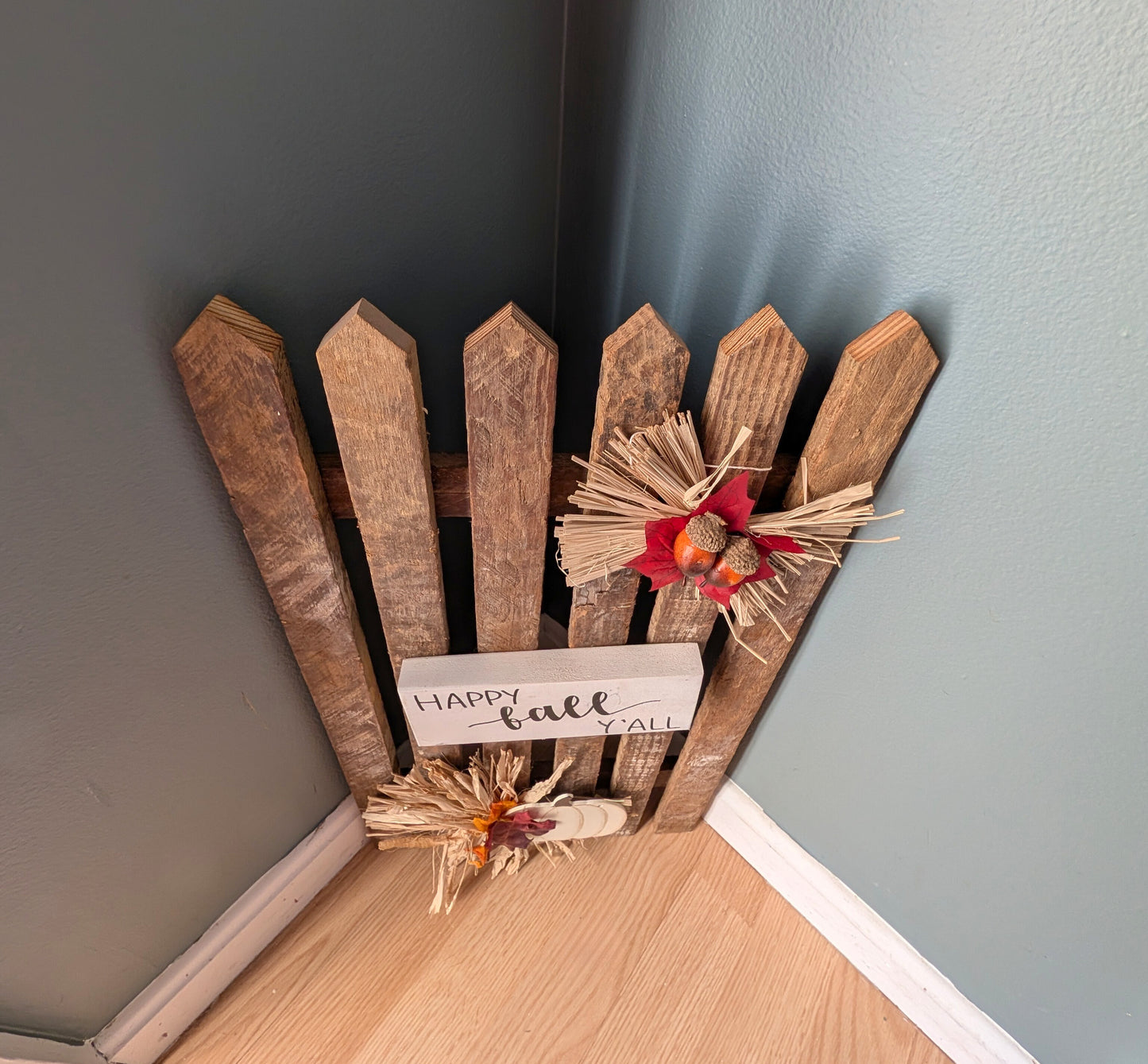 Amish made fall/autumn Wooden Fence Sign | Rustic Farmhouse Decor | Holiday Home Accent