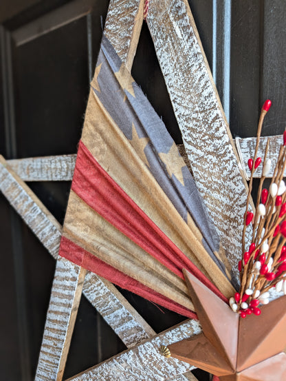 Handcrafted Amish Wooden Barn Star | Americana Patriotic Farmhouse Wall Decor