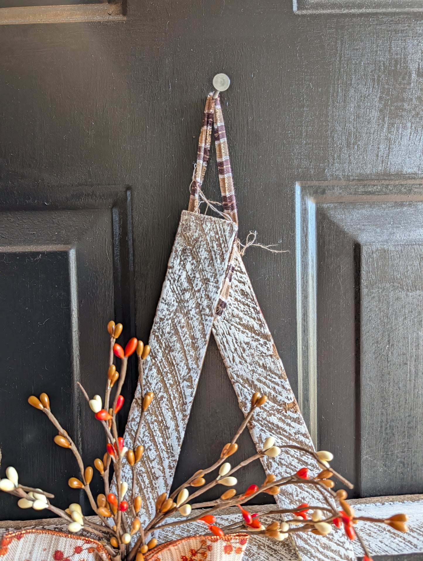 Amish Made Wooden Fall Star | Rustic Farmhouse Door Decor