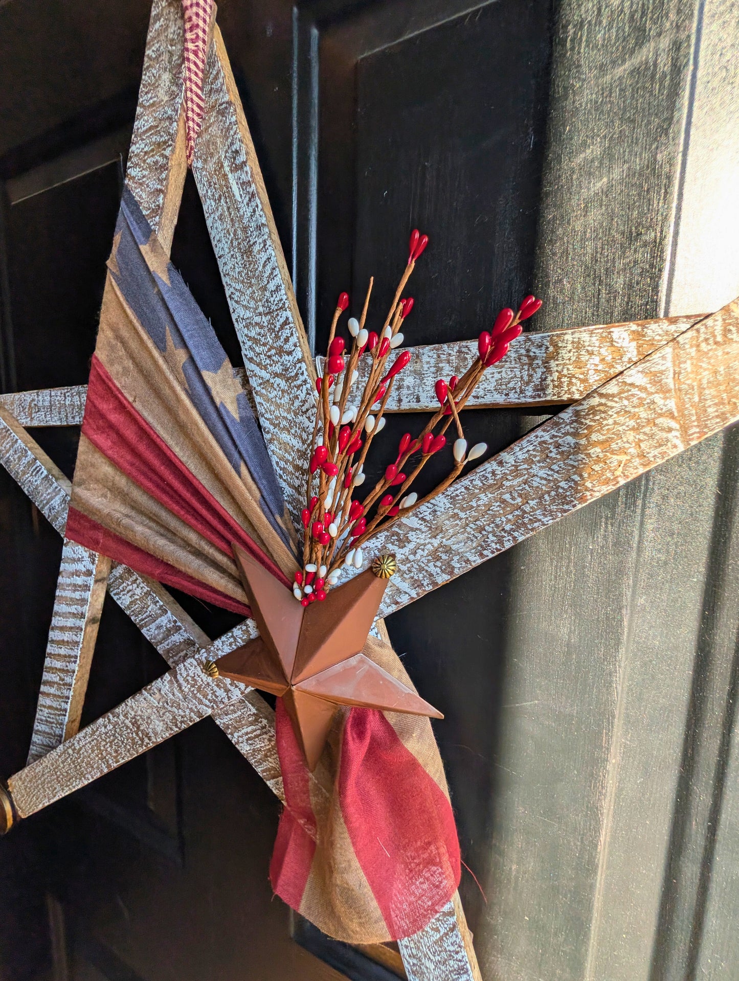 Handcrafted Amish Wooden Barn Star | Americana Patriotic Farmhouse Wall Decor