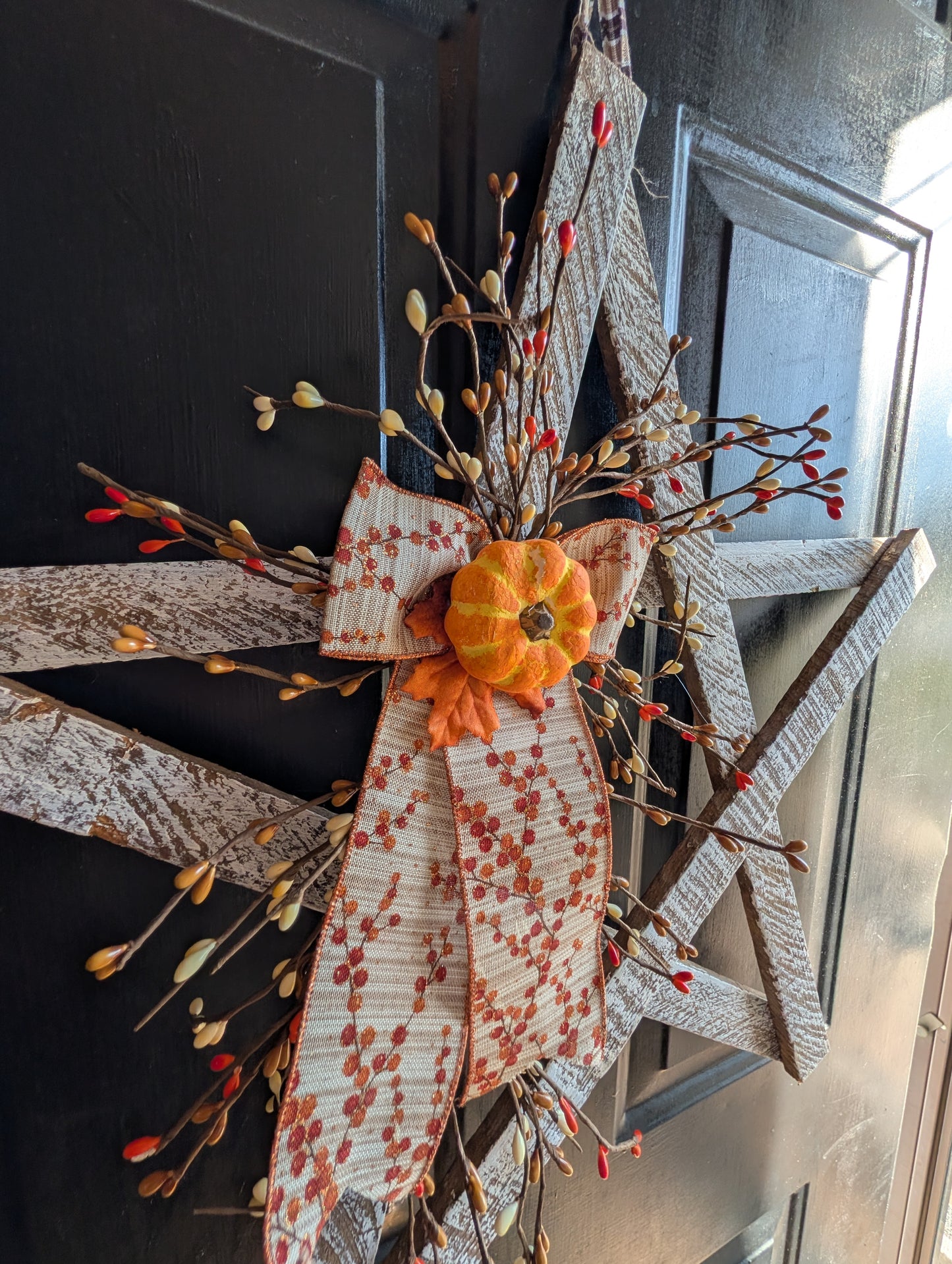 Amish Made Wooden Fall Star | Rustic Farmhouse Door Decor