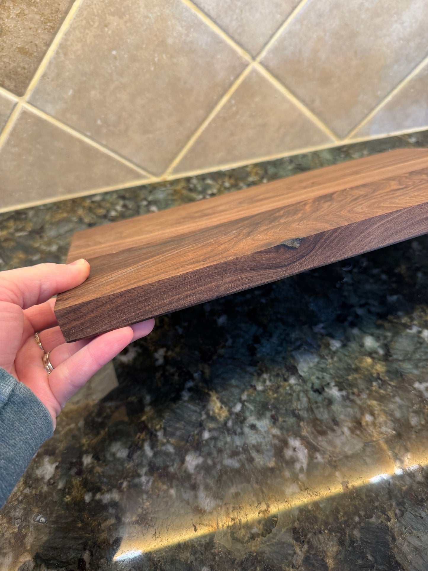 Amish made Walnut Cutting Board 8x14 – Food Grade Mineral Oil Finish – Solid Wood Serving Board