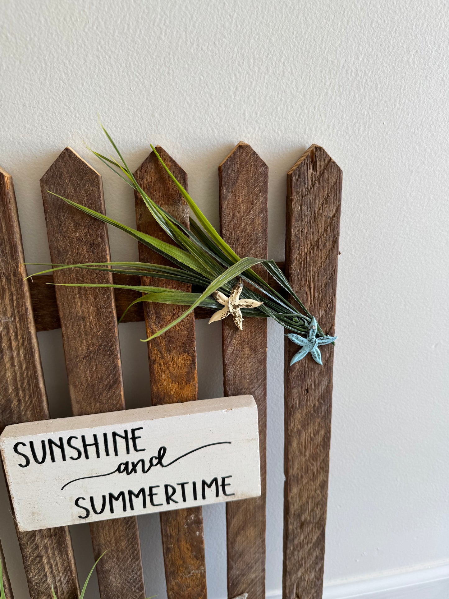 Amish made "Sunshine and Summertime" Wooden Fence Sign | Rustic Farmhouse Decor | Home Accent