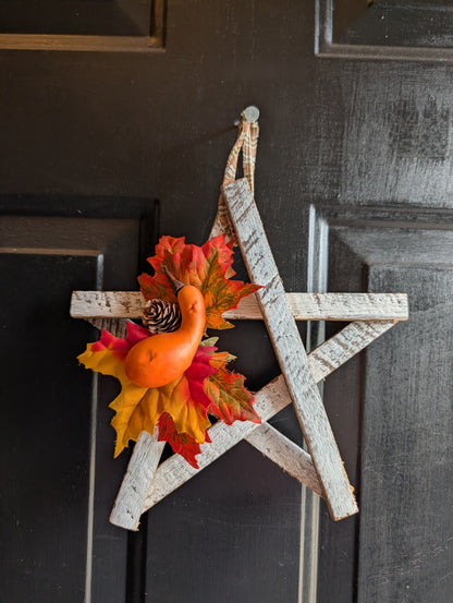 Amish Made Wooden Fall Star | Rustic Farmhouse Door Decor