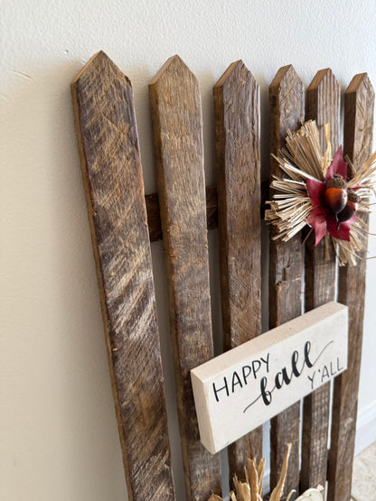 Amish made fall/autumn Wooden Fence Sign | Rustic Farmhouse Decor | Holiday Home Accent