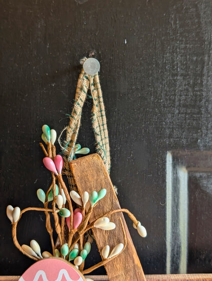 Rustic Wooden Star Door Hanger, Spring & Easter Farmhouse Decor