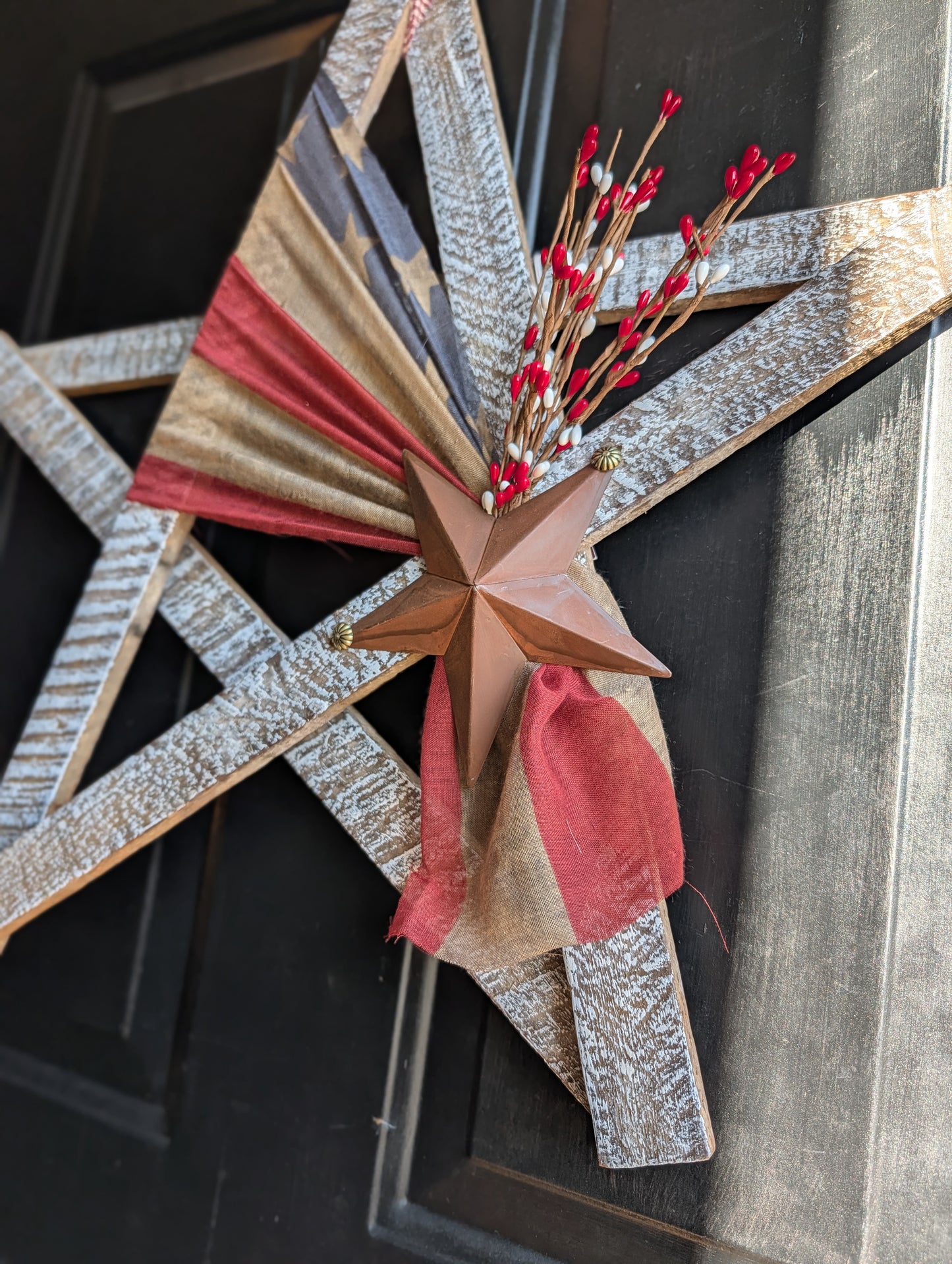 Handcrafted Amish Wooden Barn Star | Americana Patriotic Farmhouse Wall Decor