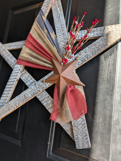Handcrafted Amish Wooden Barn Star | Americana Patriotic Farmhouse Wall Decor