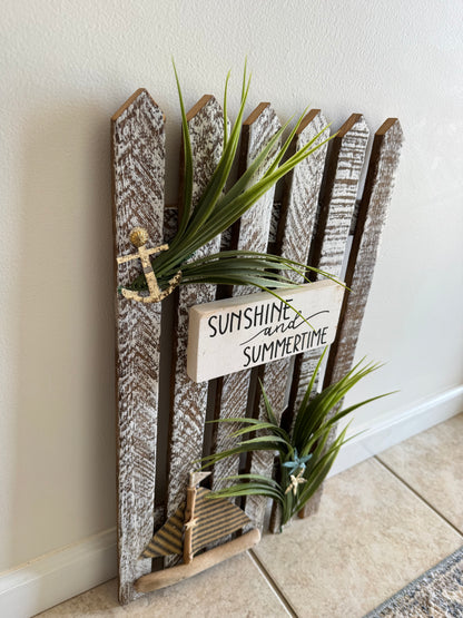 Amish made "Sunshine and Summertime" Wooden Fence Sign | Rustic Farmhouse Decor | Home Accent