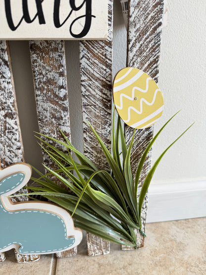 Amish made "Hello Spring" Wooden Fence Sign | Rustic Farmhouse Decor | Home Accent