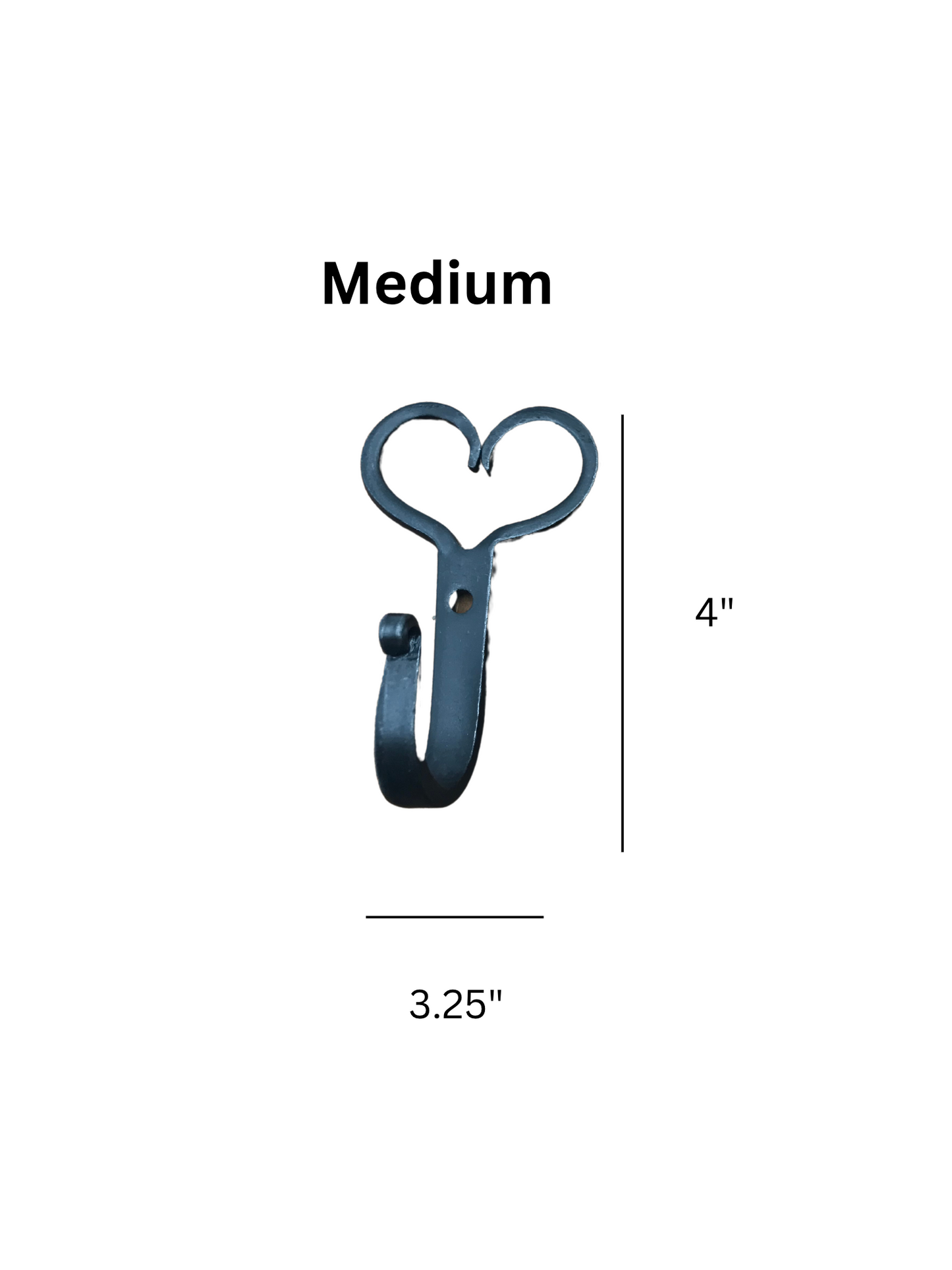 Heart wall hook - Wrought iron - amish made - towel/hat hook