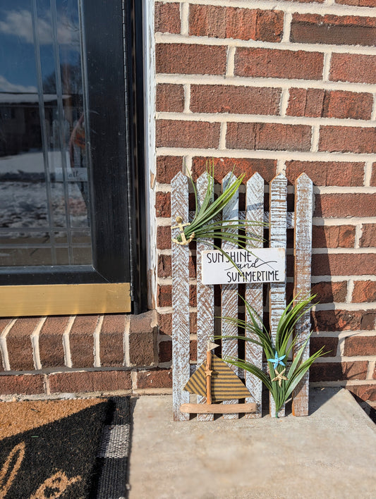 Amish made "Sunshine and Summertime" Wooden Fence Sign | Rustic Farmhouse Decor | Home Accent