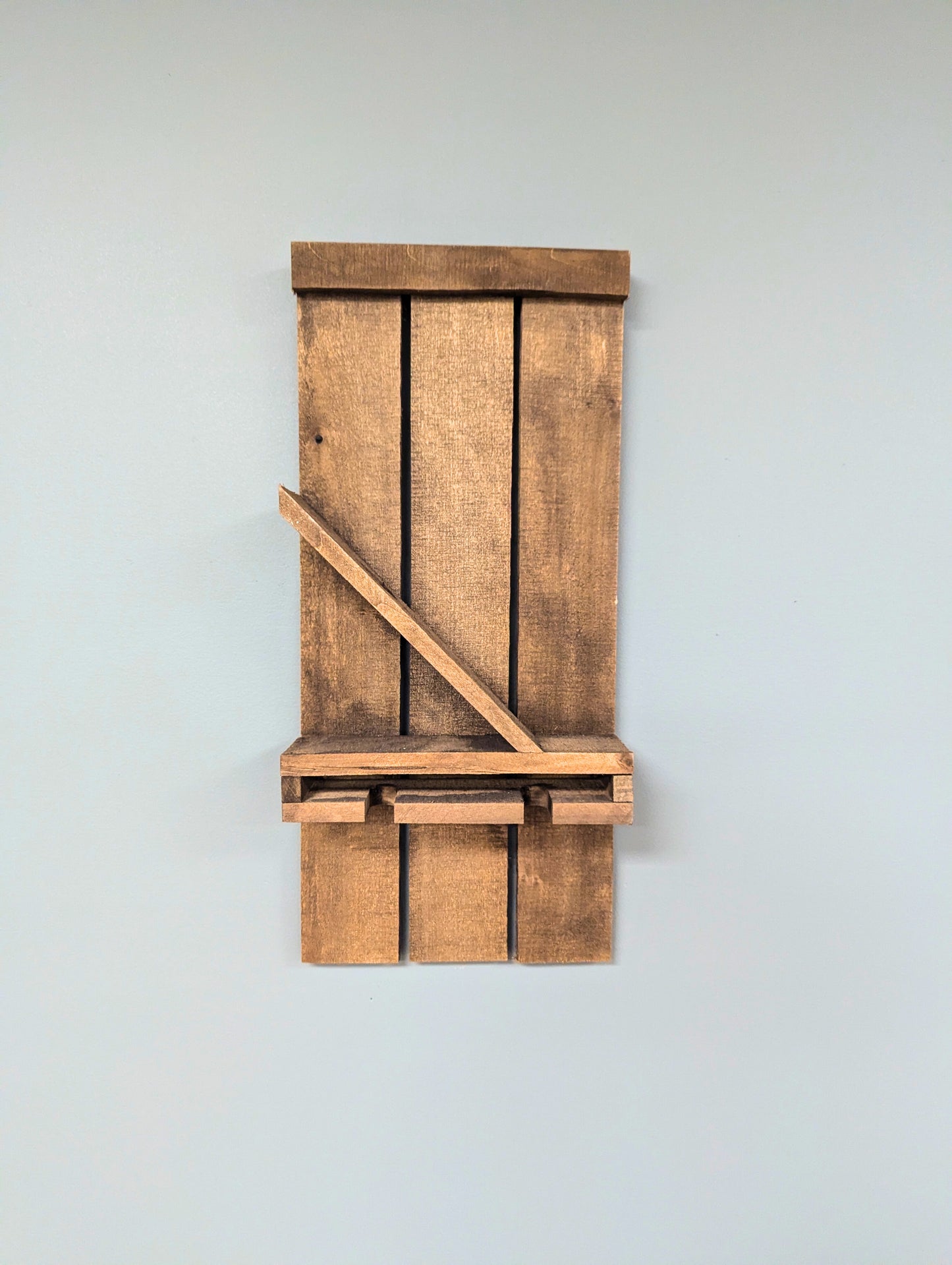 Wall Mount Wooden Wine Rack - Amish Made 1 Bottle Holder with Glass Hanger