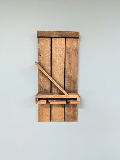 Wall Mount Wooden Wine Rack - Amish Made 1 Bottle Holder with Glass Hanger