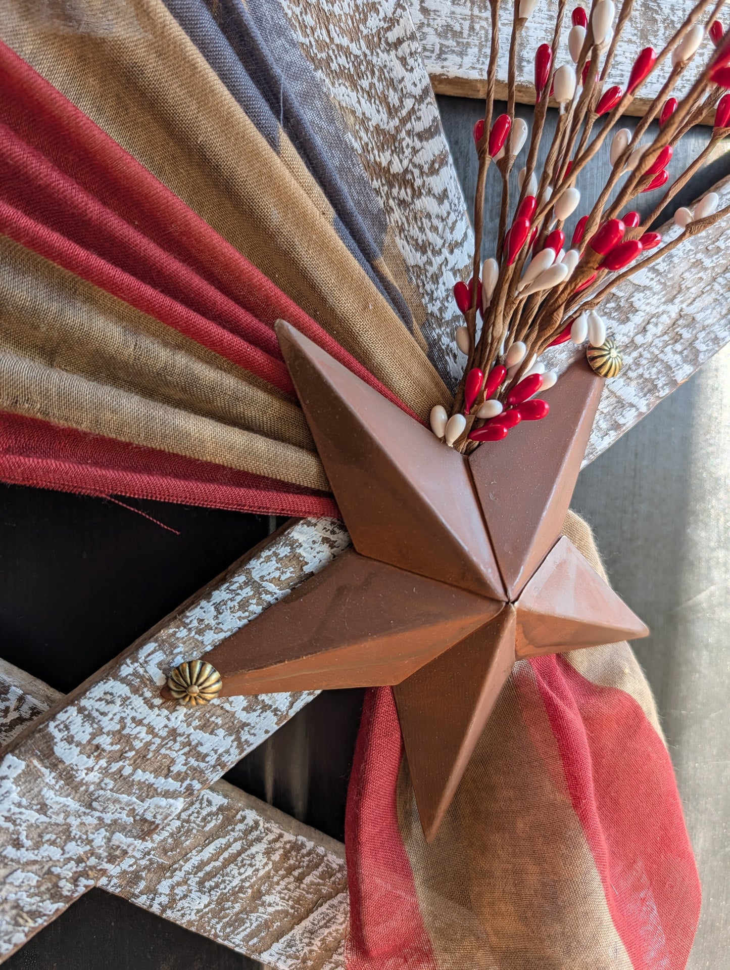 Handcrafted Amish Wooden Barn Star | Americana Patriotic Farmhouse Wall Decor