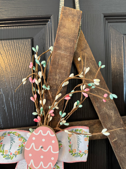 Rustic Wooden Star Door Hanger, Spring & Easter Farmhouse Decor