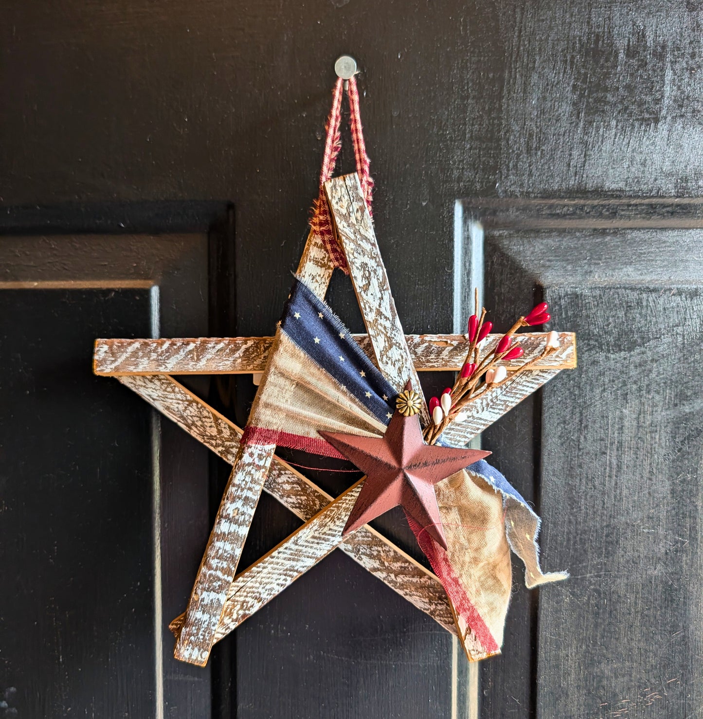 Handcrafted Amish Wooden Barn Star | Americana Patriotic Farmhouse Wall Decor