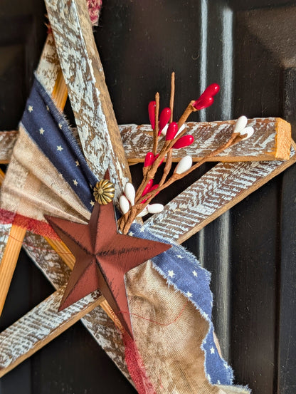 Handcrafted Amish Wooden Barn Star | Americana Patriotic Farmhouse Wall Decor