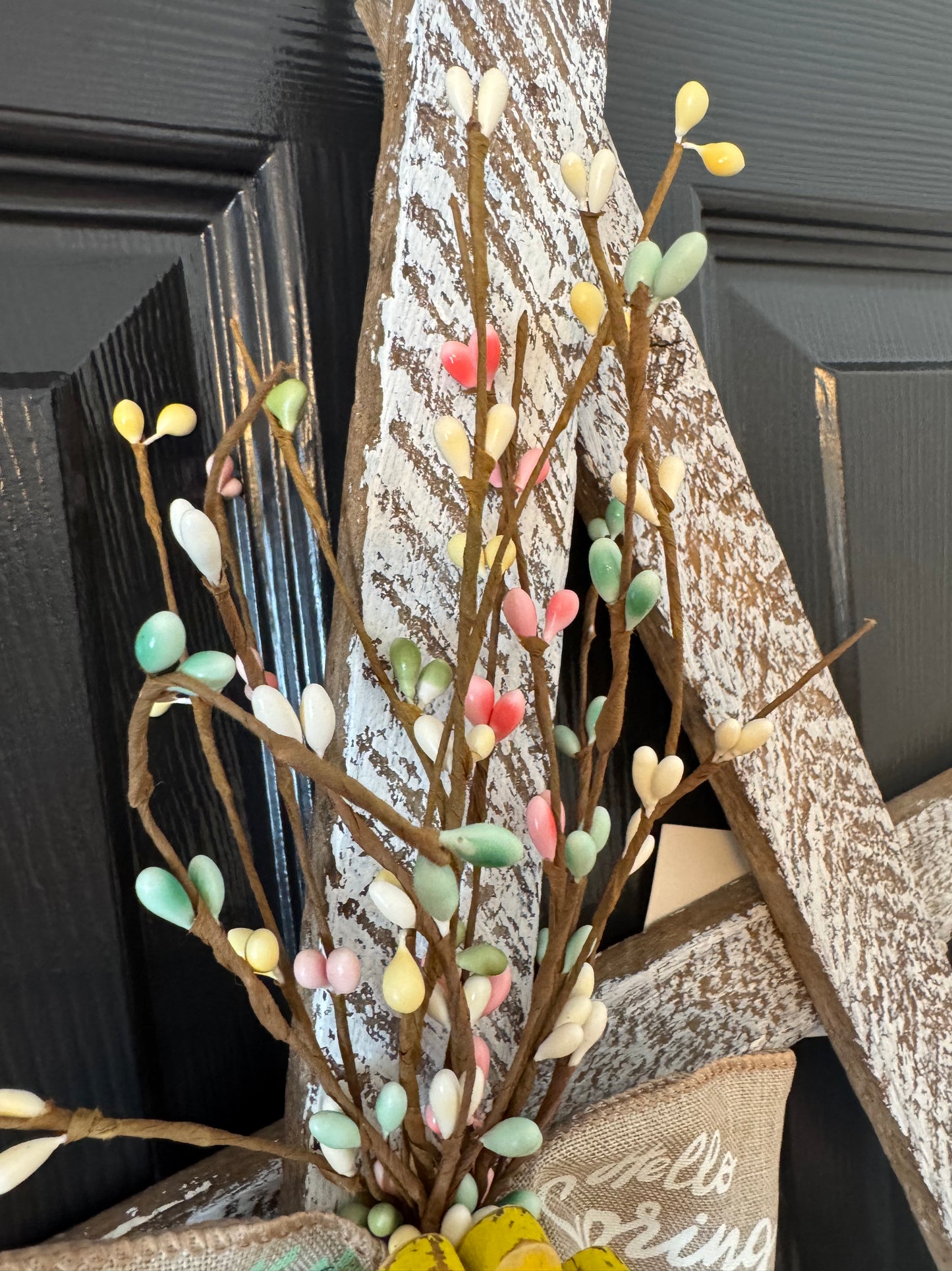 Rustic Wooden Star Door Hanger, Spring & Easter Farmhouse Decor