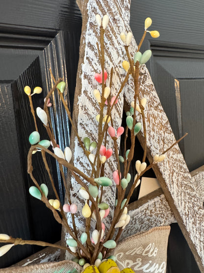 Rustic Wooden Star Door Hanger, Spring & Easter Farmhouse Decor