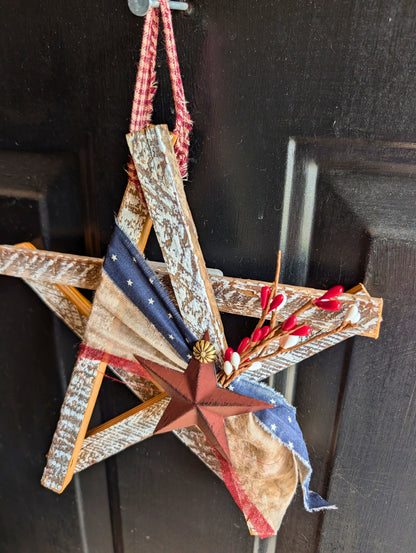 Handcrafted Amish Wooden Barn Star | Americana Patriotic Farmhouse Wall Decor