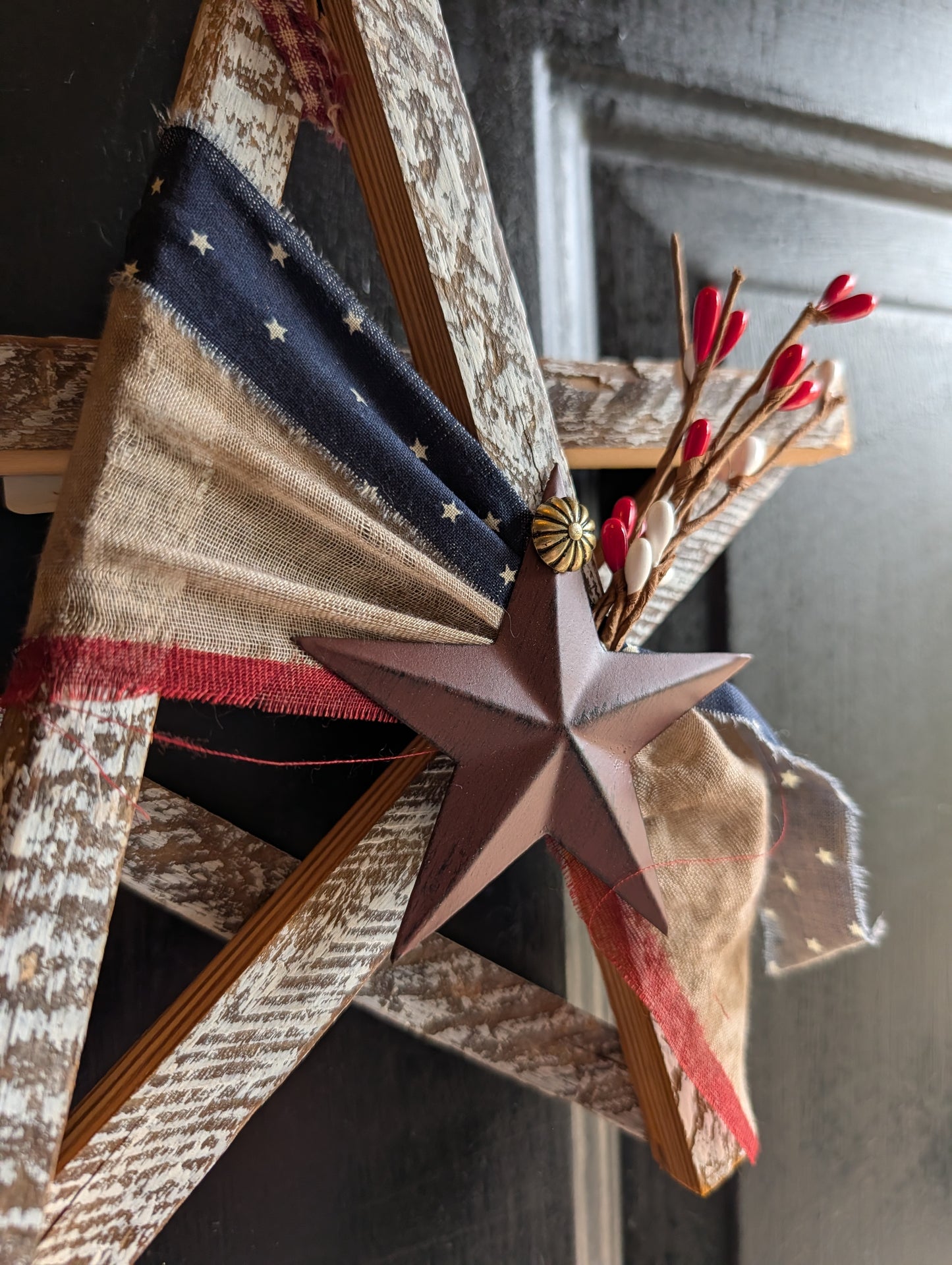 Handcrafted Amish Wooden Barn Star | Americana Patriotic Farmhouse Wall Decor
