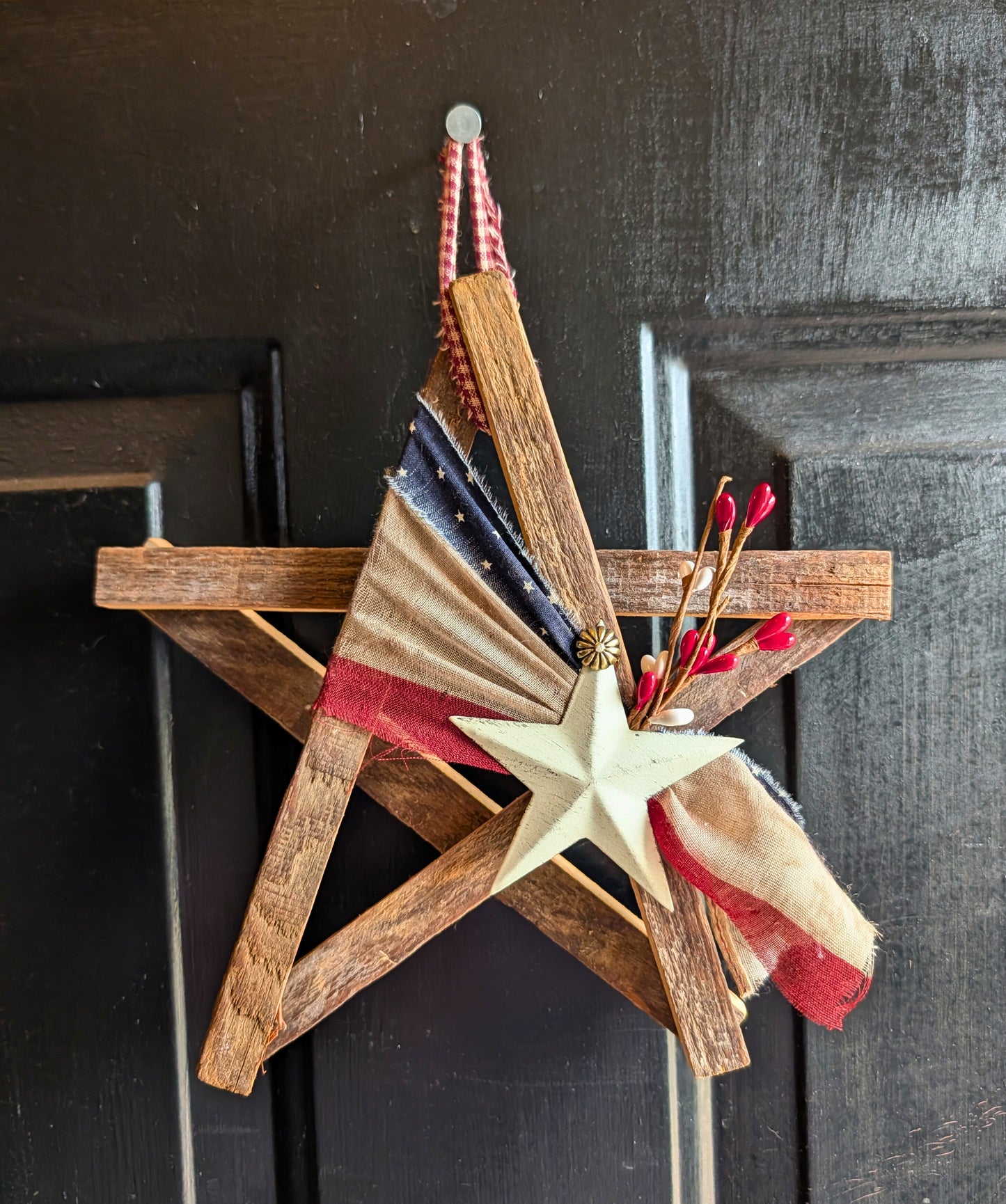 Handcrafted Amish Wooden Barn Star | Americana Patriotic Farmhouse Wall Decor