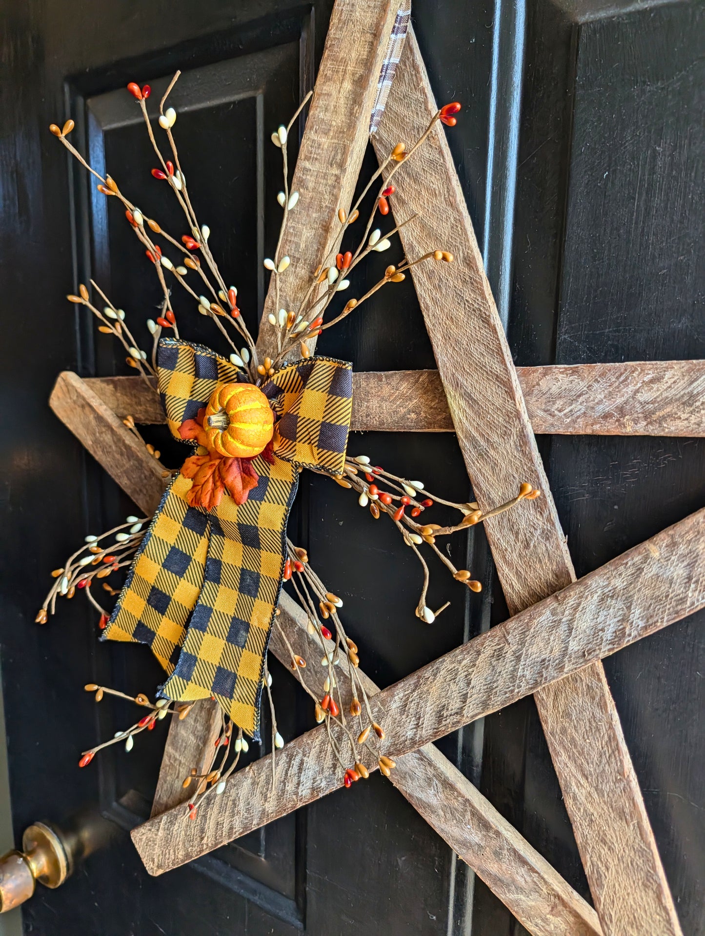 Amish Made Wooden Fall Star | Rustic Farmhouse Door Decor