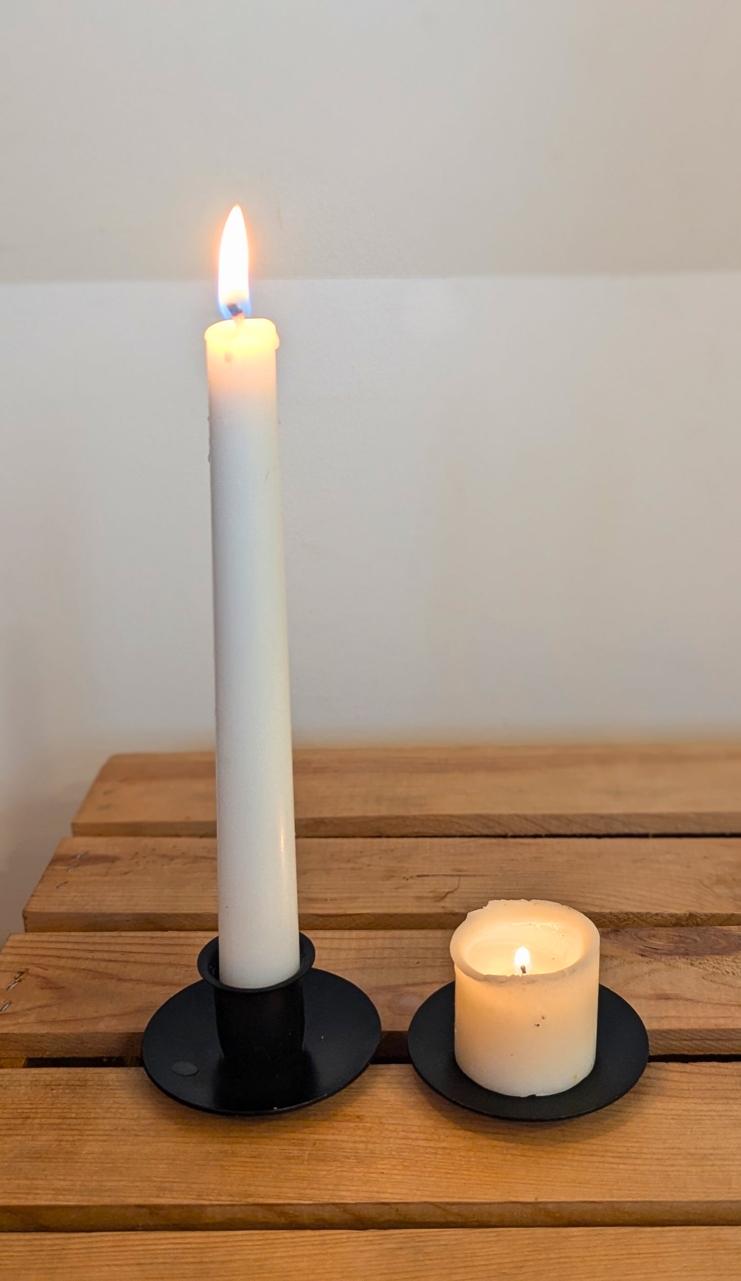 Taper & Pillar Candle Holder with Spike - Standard size taper candle - Amish made - Wrought Iron