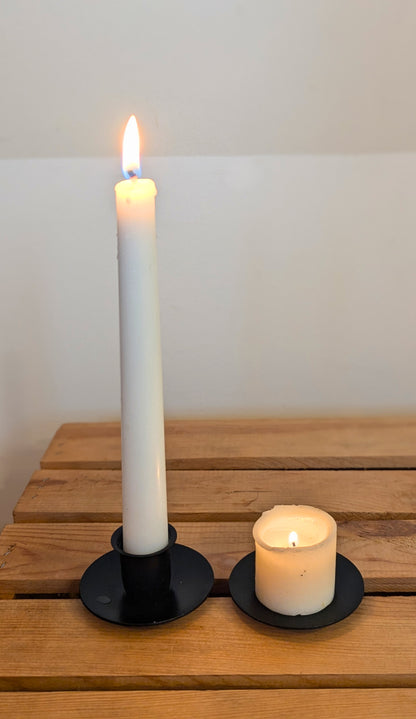 Taper & Pillar Candle Holder with Spike - Standard size taper candle - Amish made - Wrought Iron