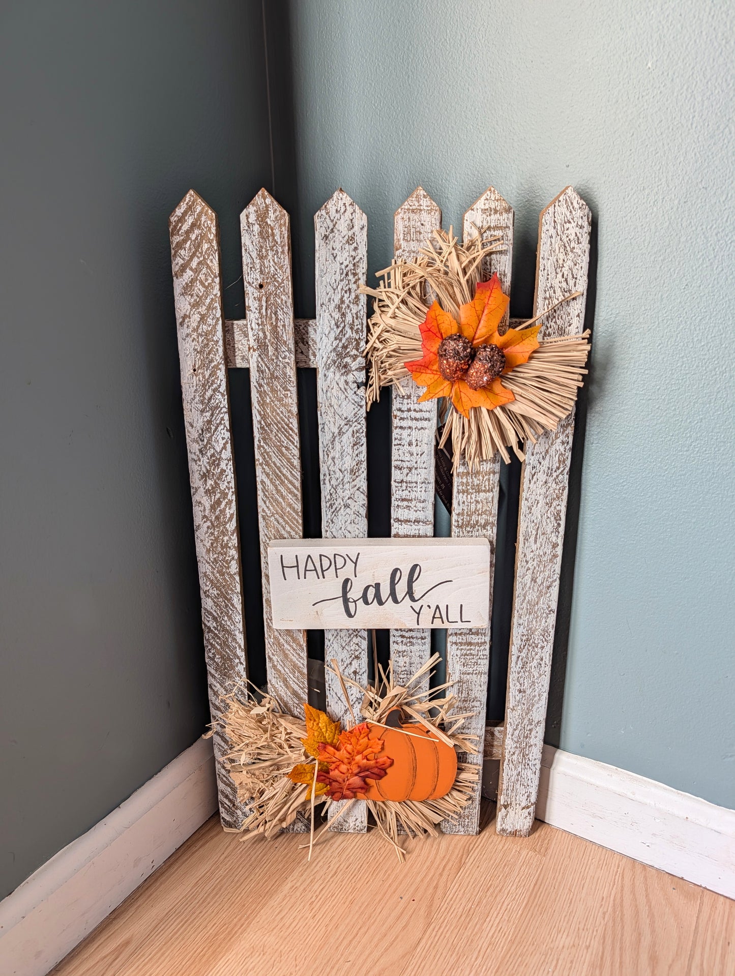 Amish made fall/autumn Wooden Fence Sign | Rustic Farmhouse Decor | Holiday Home Accent