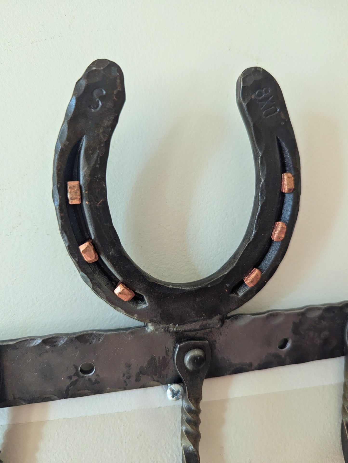 Hand-Forged Amish Blacksmith Pony Shoe 3 Wall Hooks - Rustic Reclaimed Metal Art for Equestrian Gifts, Horse Lovers, Farmhouse & Ranch Decor