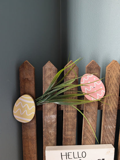 Amish made "Hello Spring" Wooden Fence Sign | Rustic Farmhouse Decor | Home Accent