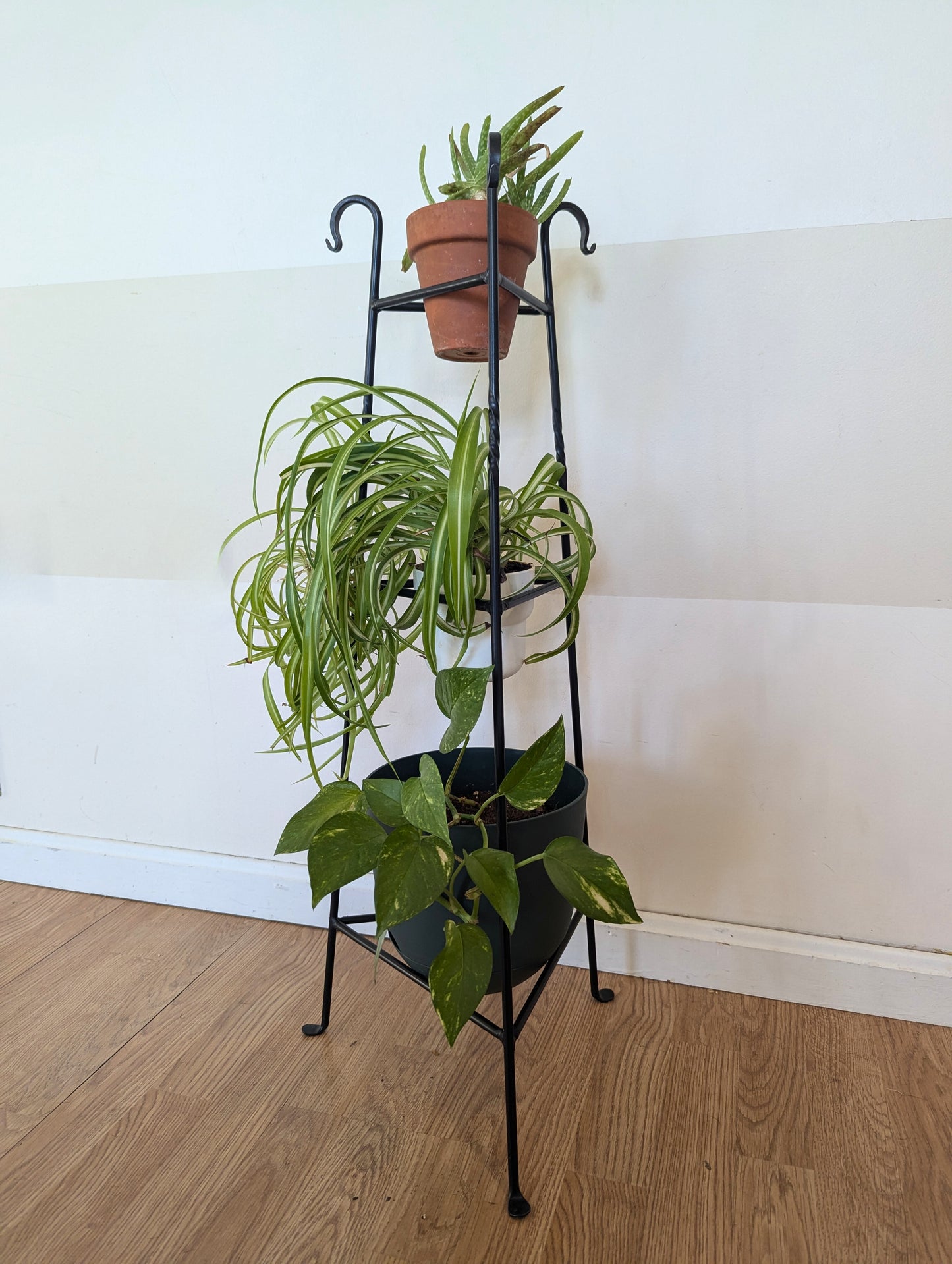 Three-Tier Wrought Iron Black Plant Stand – Plant Holder for Indoor Plants & Flower Display | Rustic Home Decor | Amish Made in the USA