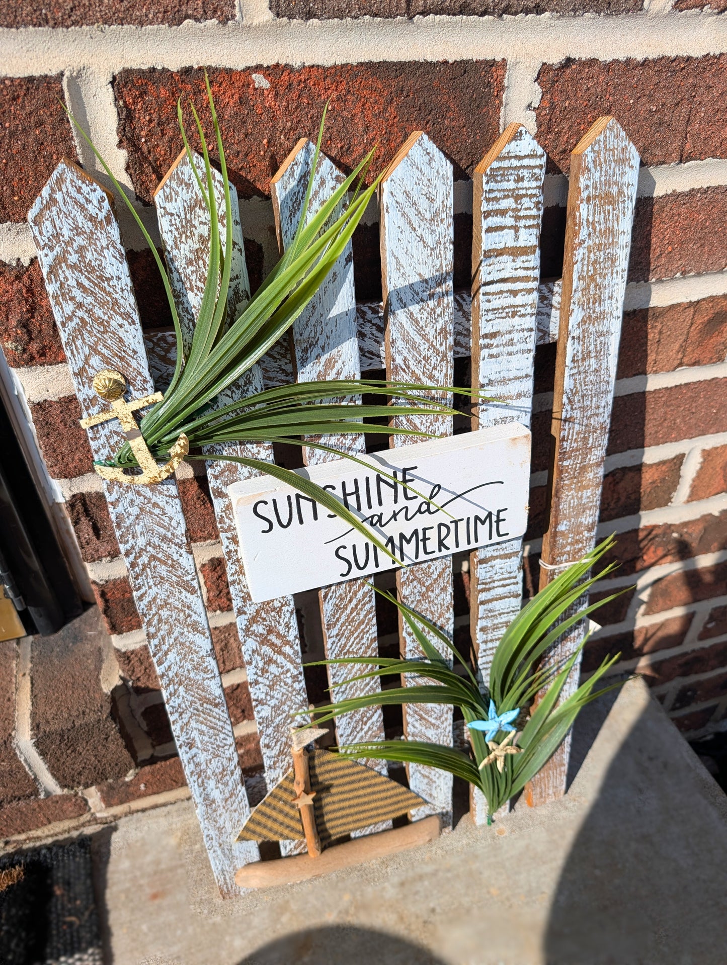 Amish made "Sunshine and Summertime" Wooden Fence Sign | Rustic Farmhouse Decor | Home Accent