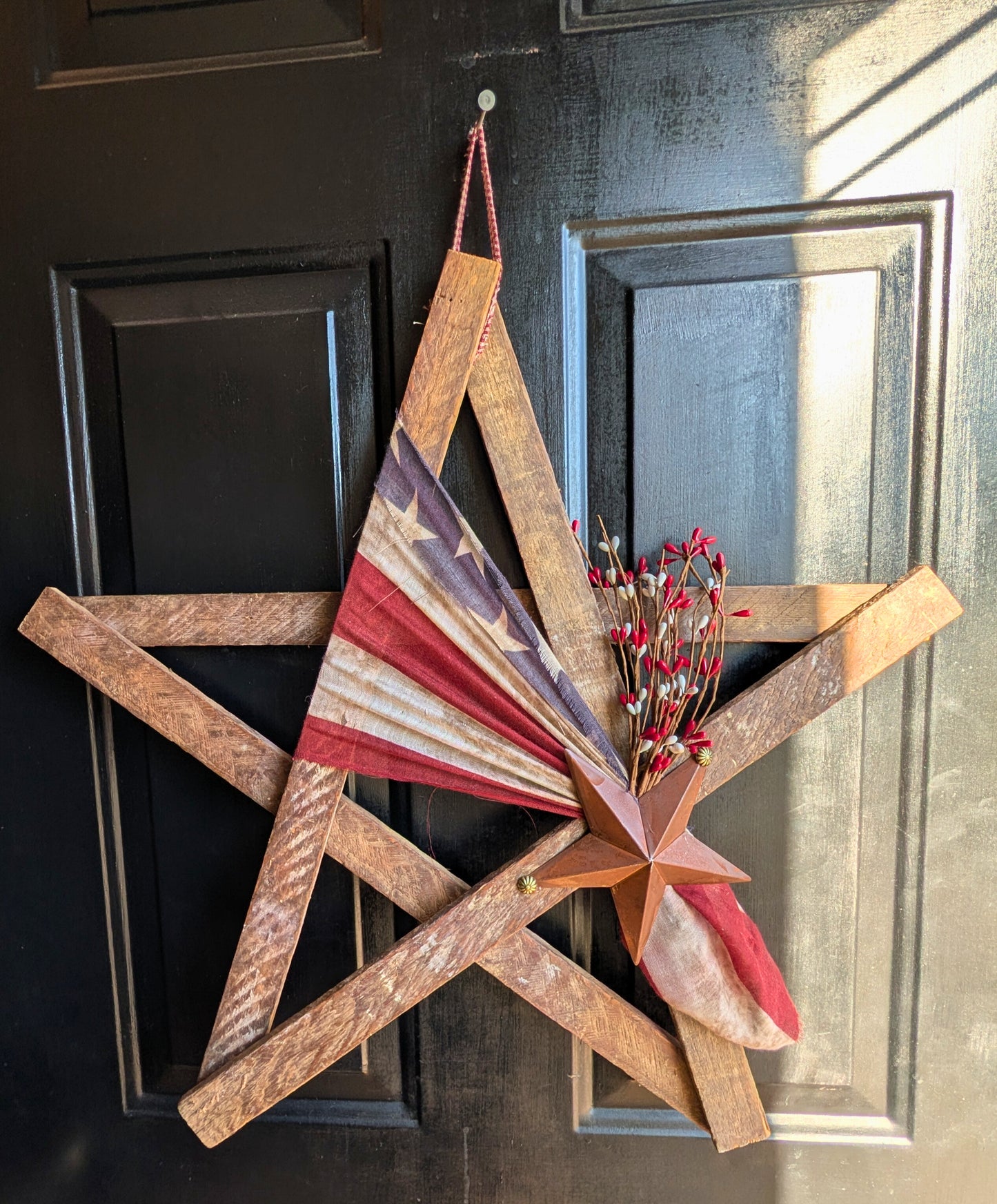 Handcrafted Amish Wooden Barn Star | Americana Patriotic Farmhouse Wall Decor