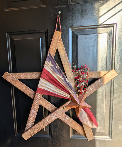 Handcrafted Amish Wooden Barn Star | Americana Patriotic Farmhouse Wall Decor