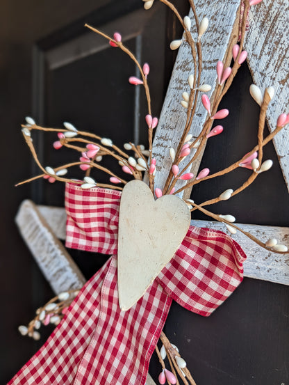 Handmade Wooden Star – Rustic Valentine's Day Farmhouse Decor, 24"