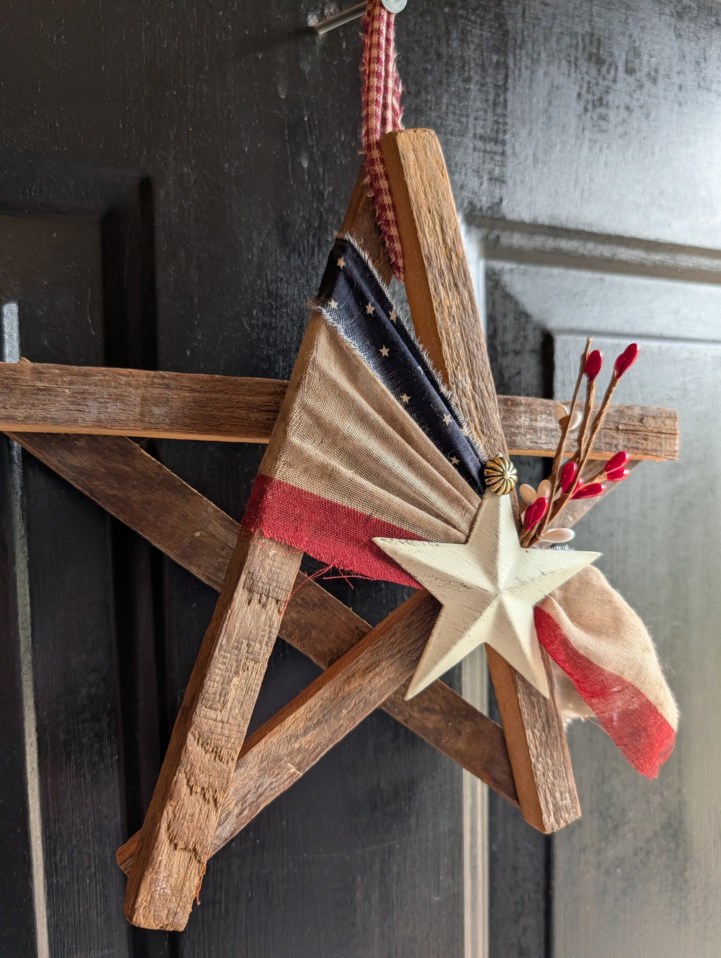 Handcrafted Amish Wooden Barn Star | Americana Patriotic Farmhouse Wall Decor