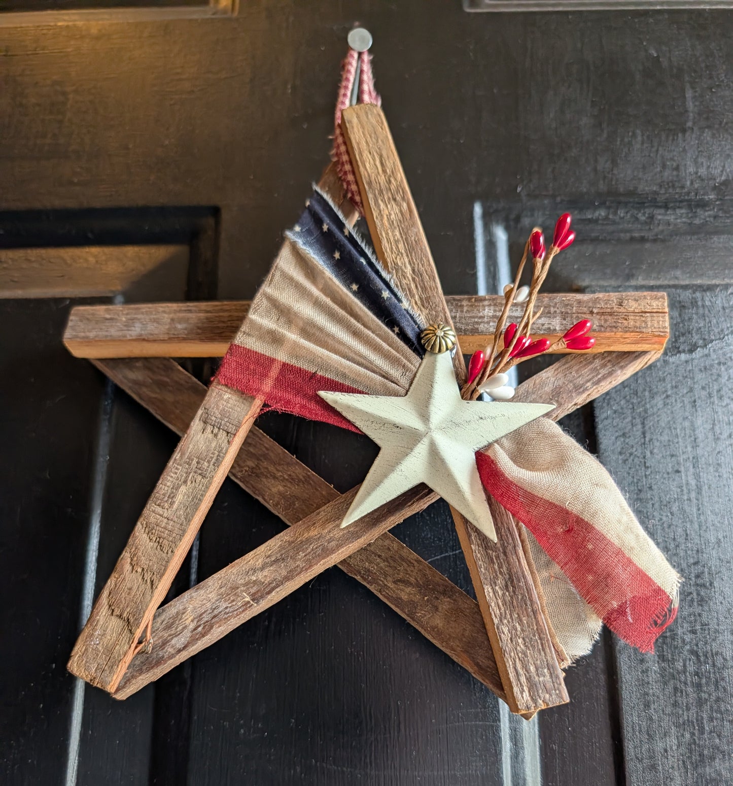 Handcrafted Amish Wooden Barn Star | Americana Patriotic Farmhouse Wall Decor