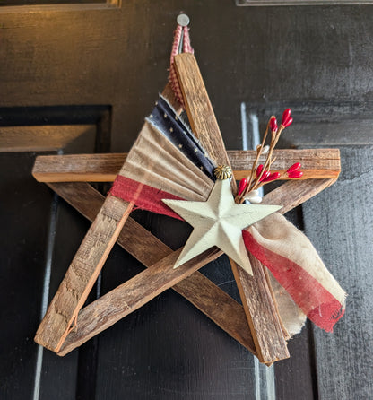 Handcrafted Amish Wooden Barn Star | Americana Patriotic Farmhouse Wall Decor