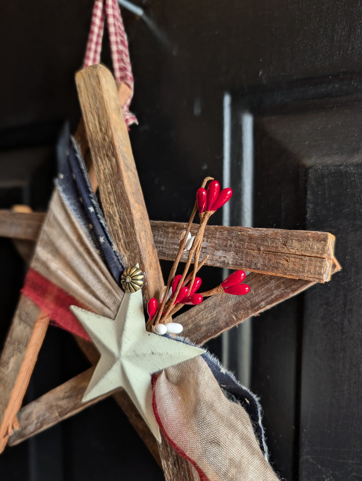 Handcrafted Amish Wooden Barn Star | Americana Patriotic Farmhouse Wall Decor