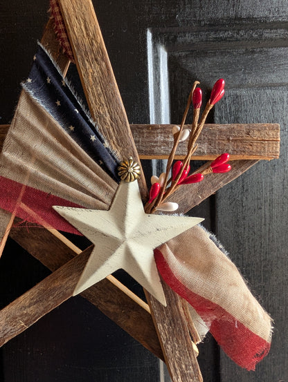 Handcrafted Amish Wooden Barn Star | Americana Patriotic Farmhouse Wall Decor